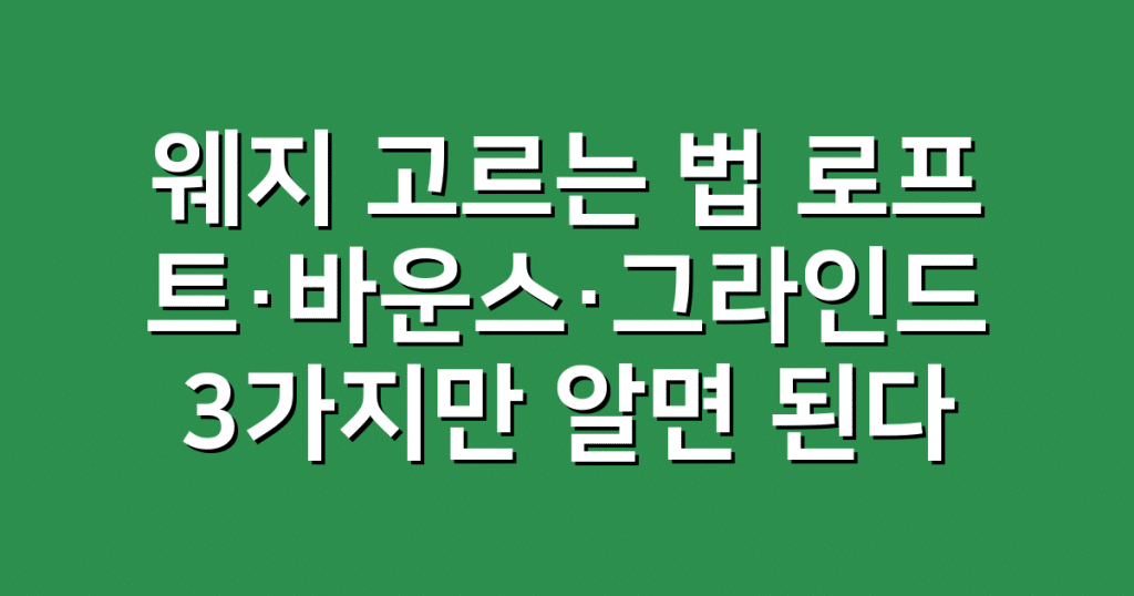 웨지 고르는 법 로프트·바운스·그라인드 3가지만 알면 된다